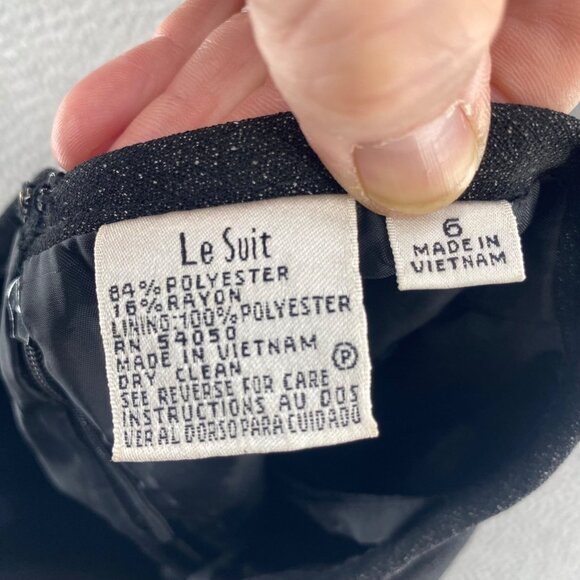 Le Suit Skirt Womens 6 Black Trumpet Below Knee Length Office Career Everyday - Picture 5 of 8